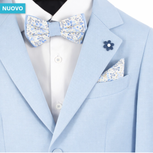 Abito ragazzo effetto lino stretch celeste