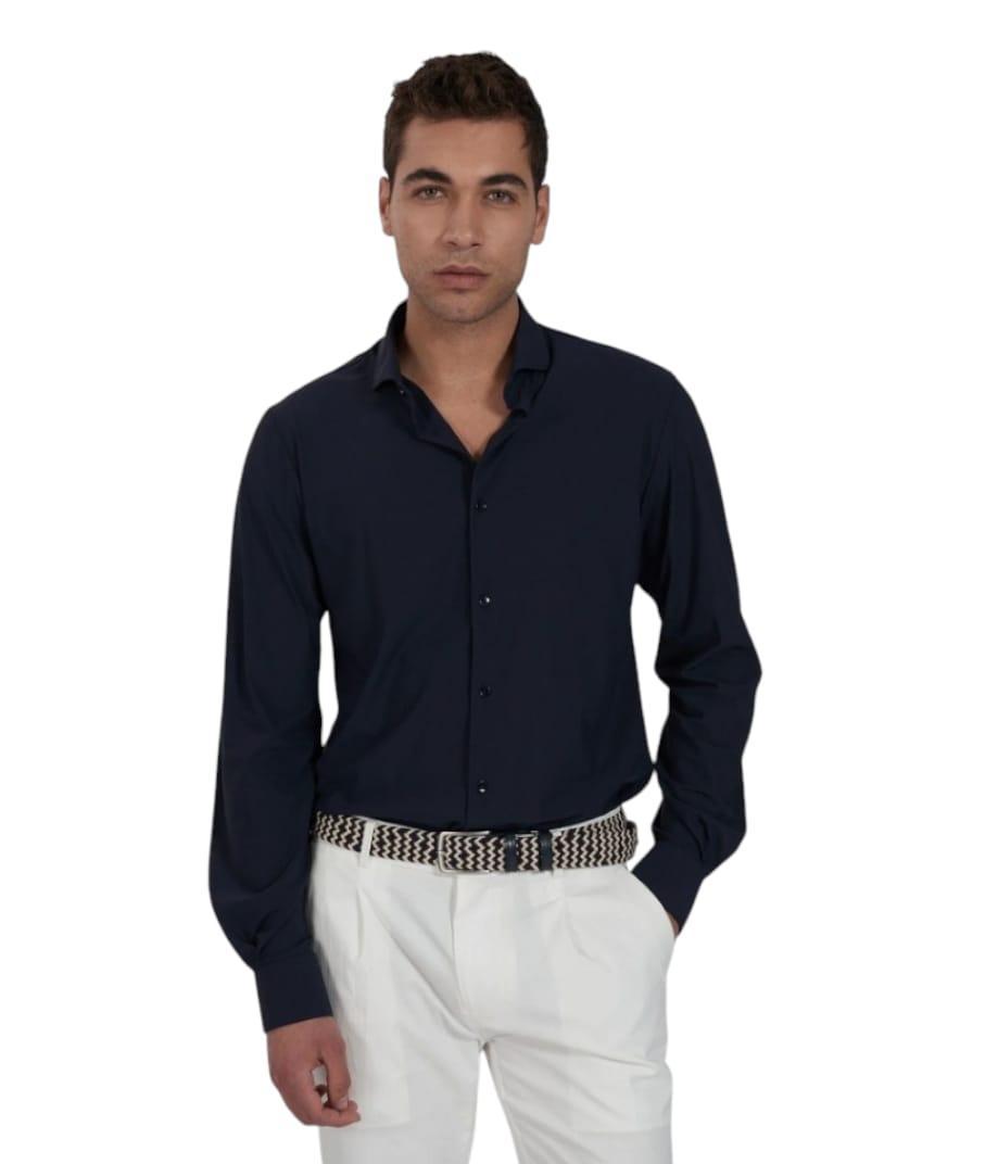 Camicia uomo collo francese Yes Zee blu