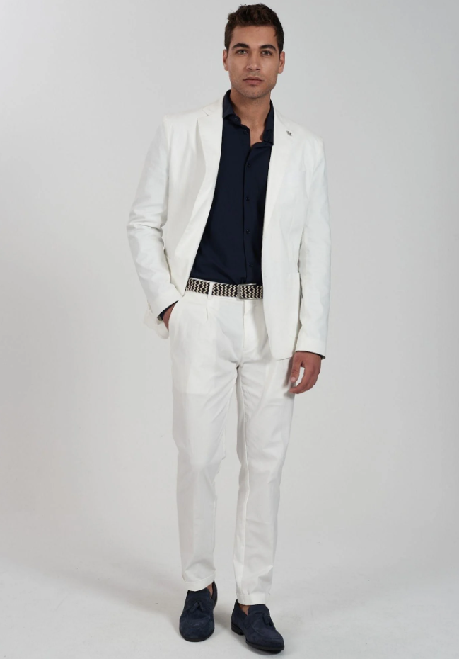 Camicia uomo collo francese Yes Zee blu