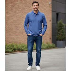 Polo piquet  uomo blu