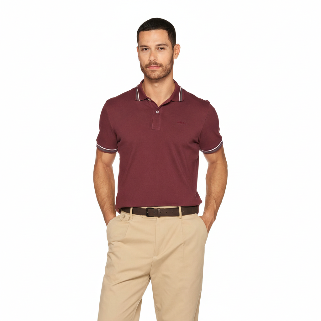 Polo manica corta da uomo Geox bordeaux