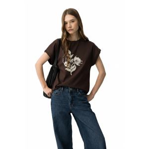 T-shirt donna marrone