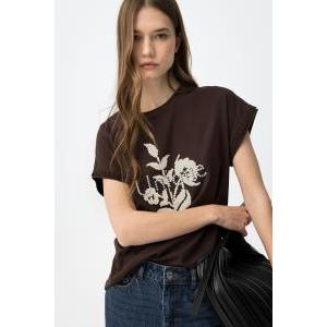 T-shirt donna marrone