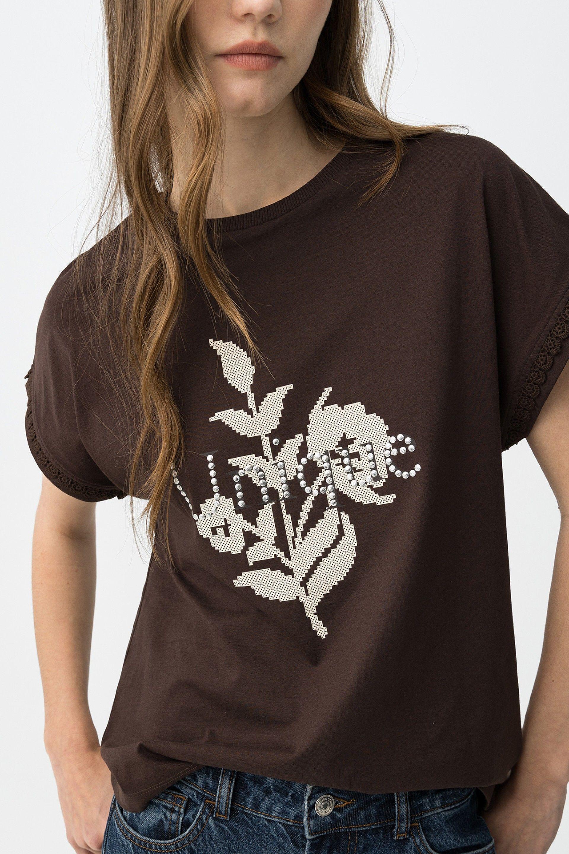 T-shirt donna marrone Tiffosi