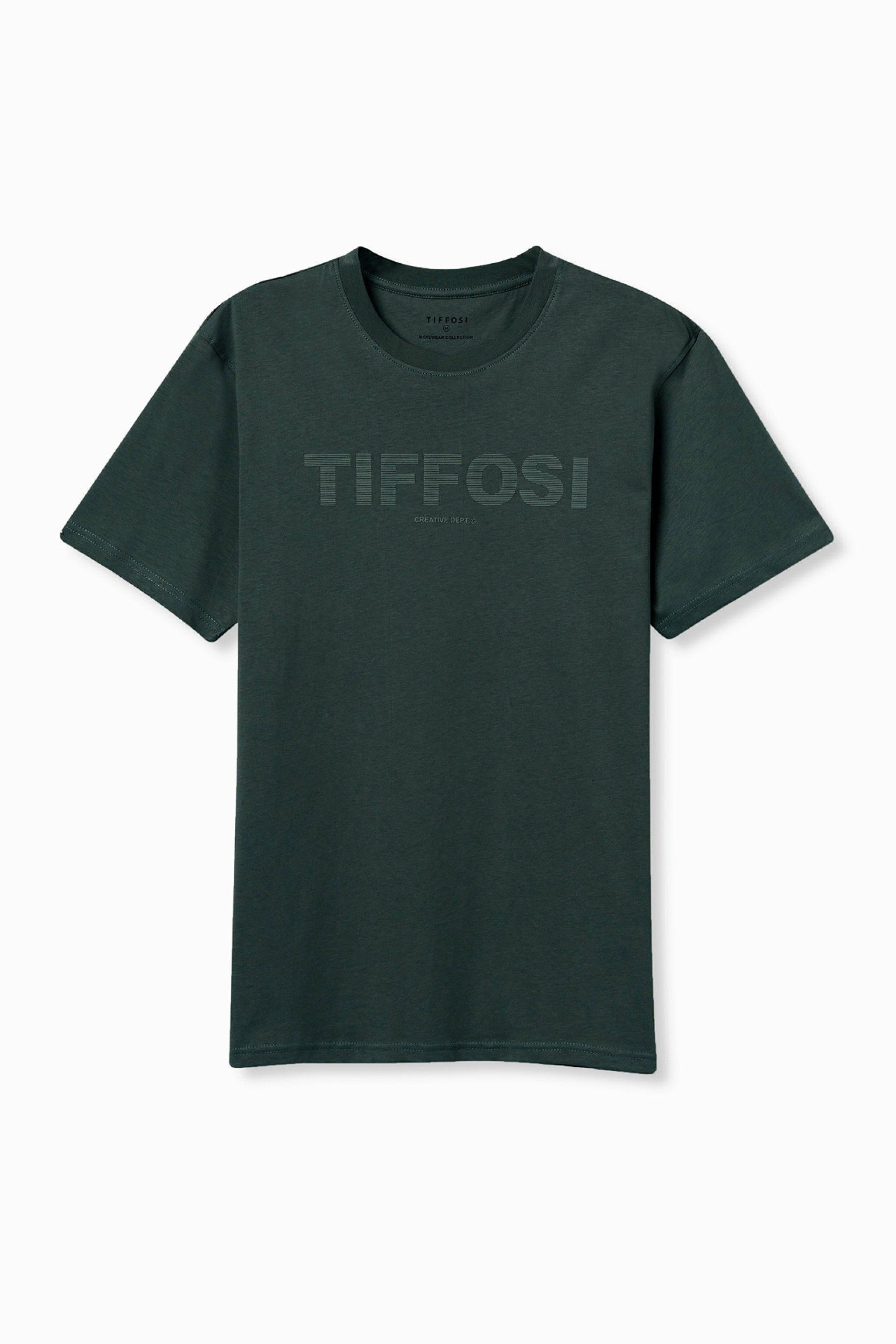 T-shirt mezza manica in cotone verde Tiffosi