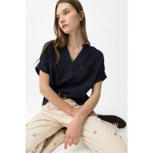 Blusa maniche corte blu  donna