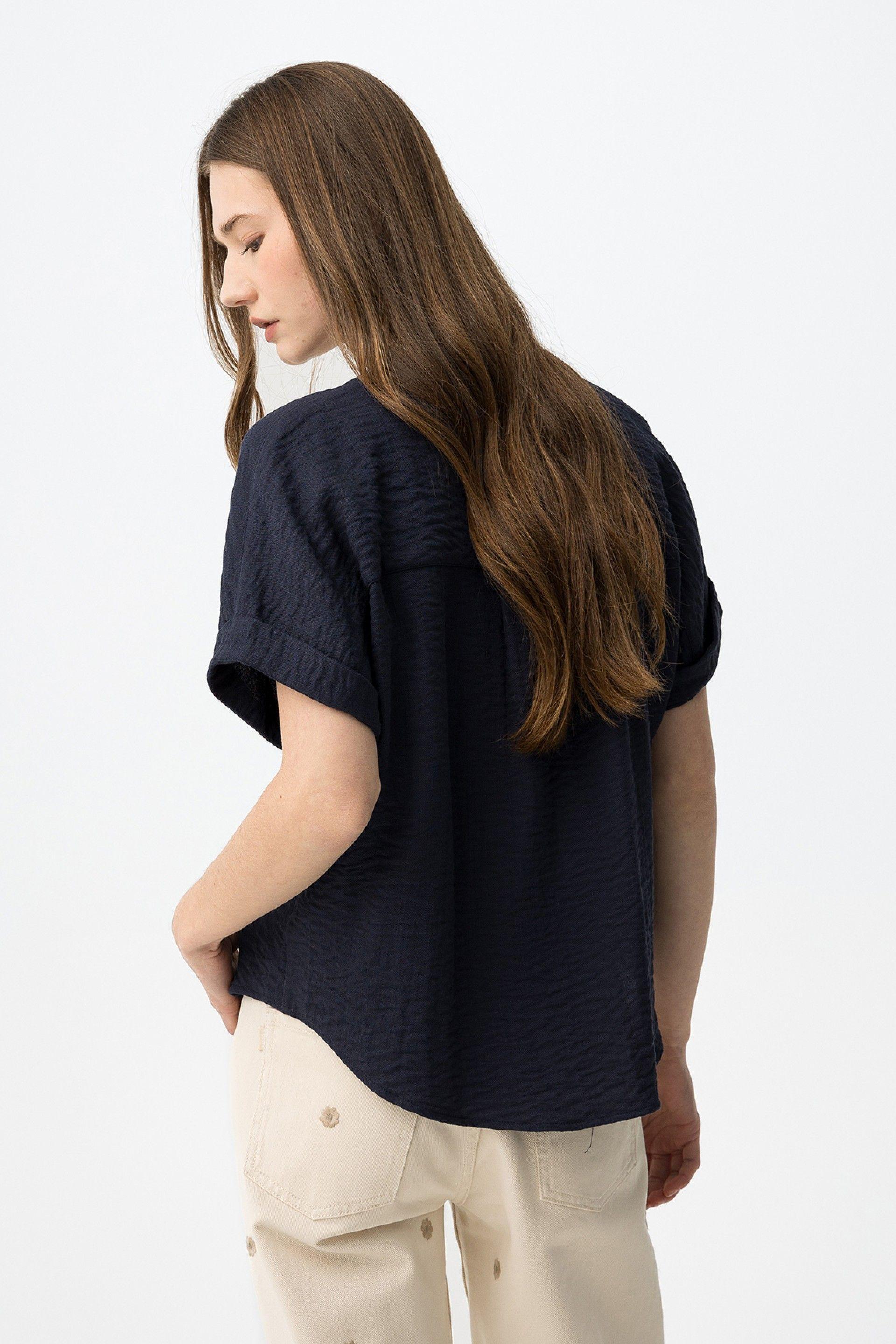 Blusa maniche corte blu Tiffosi donna