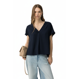 Blusa manica corta blu