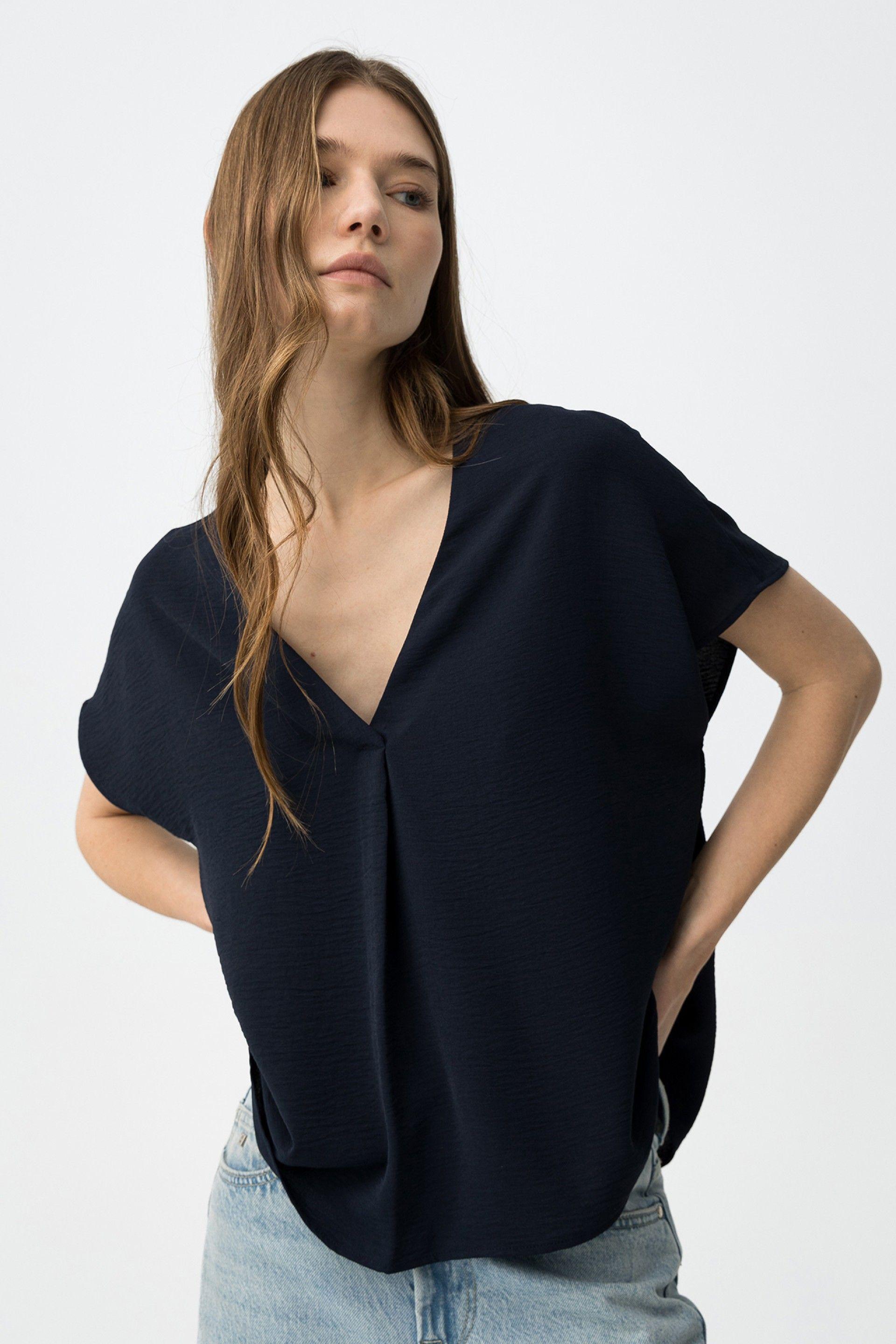 Blusa manica corta blu Tiffosi
