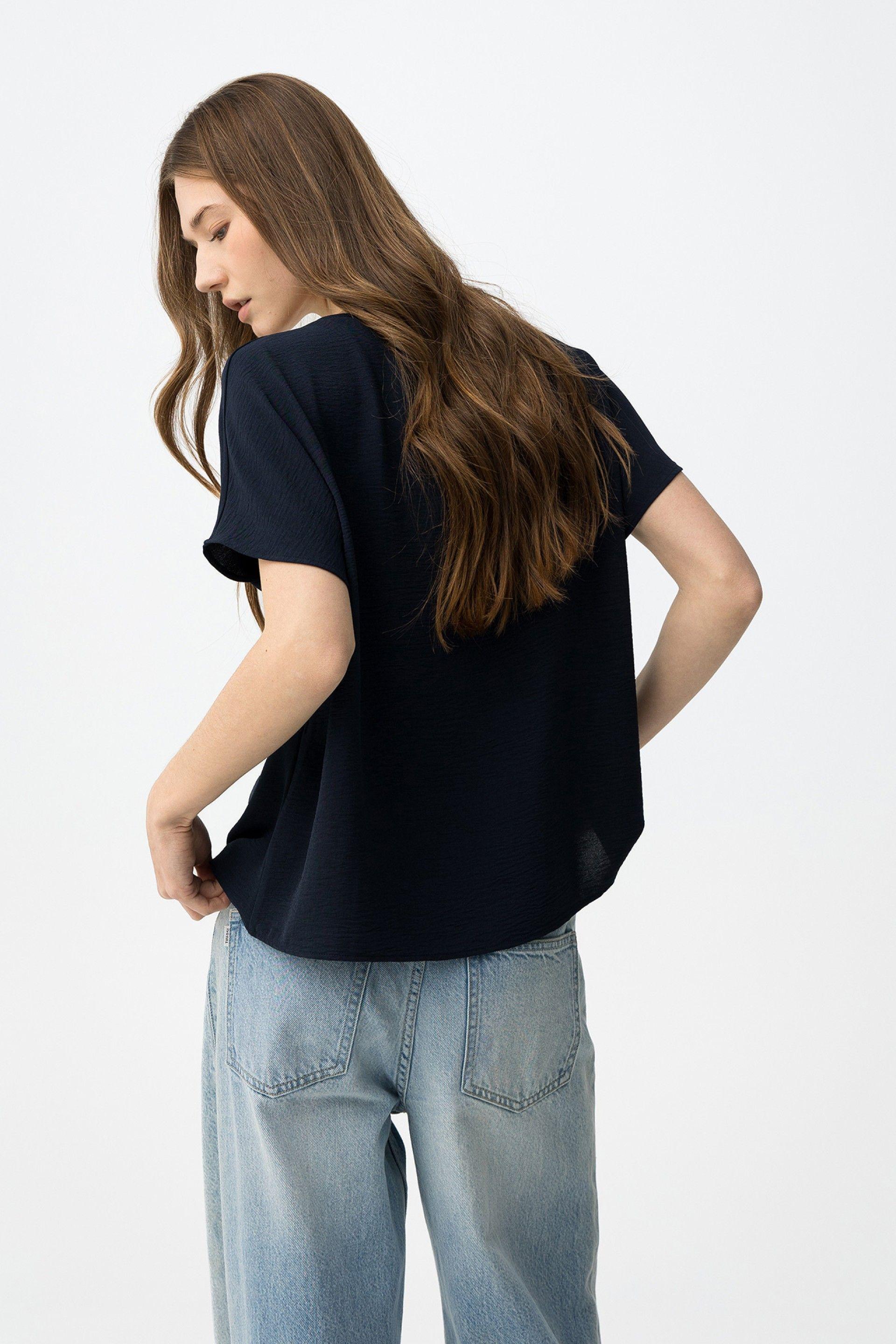 Blusa manica corta blu Tiffosi