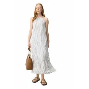 Abito lungo in viscosa a righe