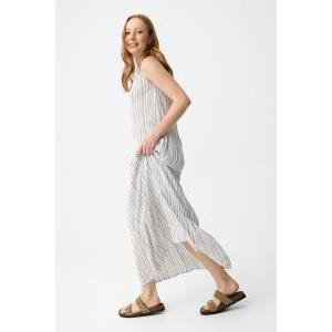 Abito lungo in viscosa a righe