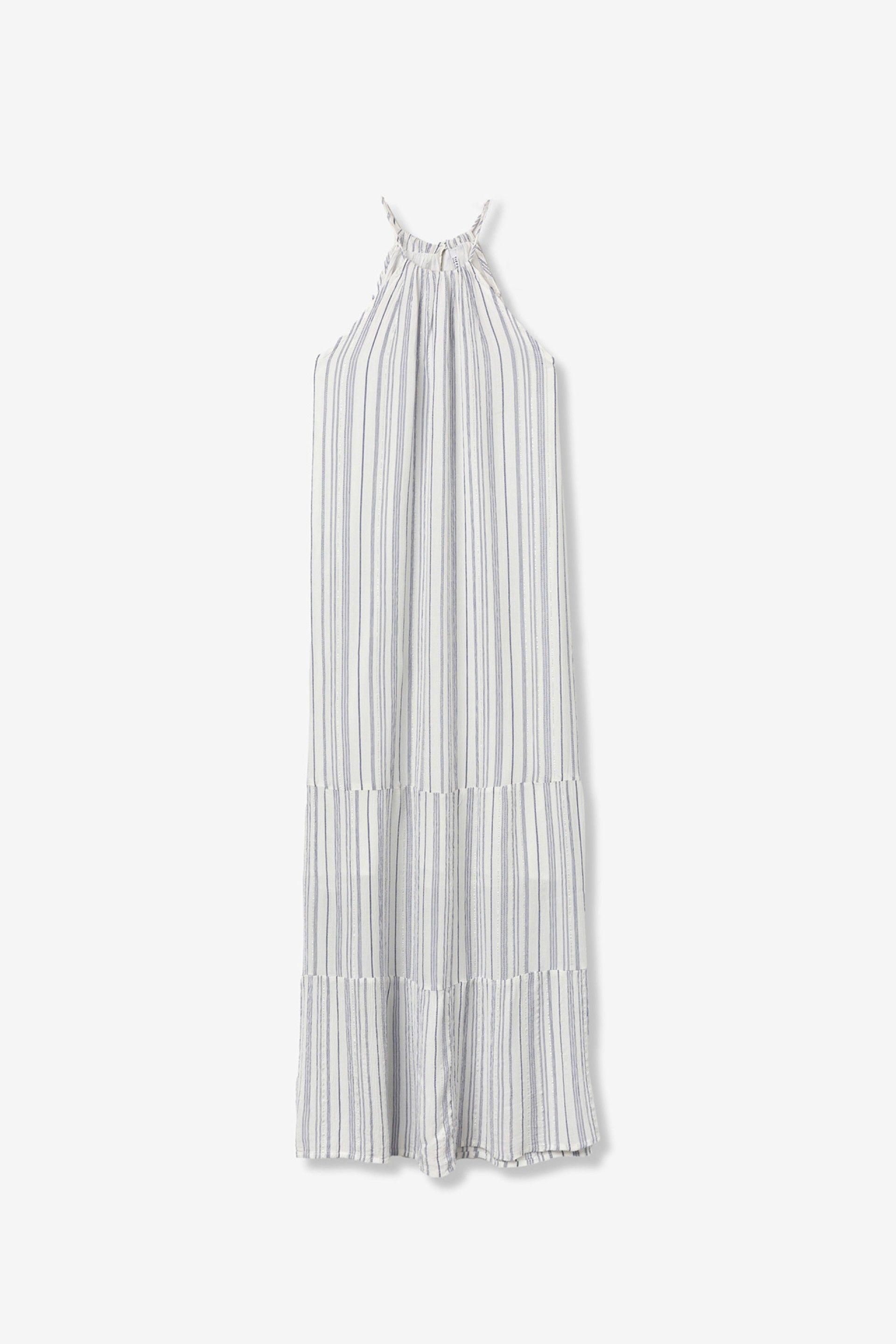 Abito lungo in viscosa a righe Tiffosi