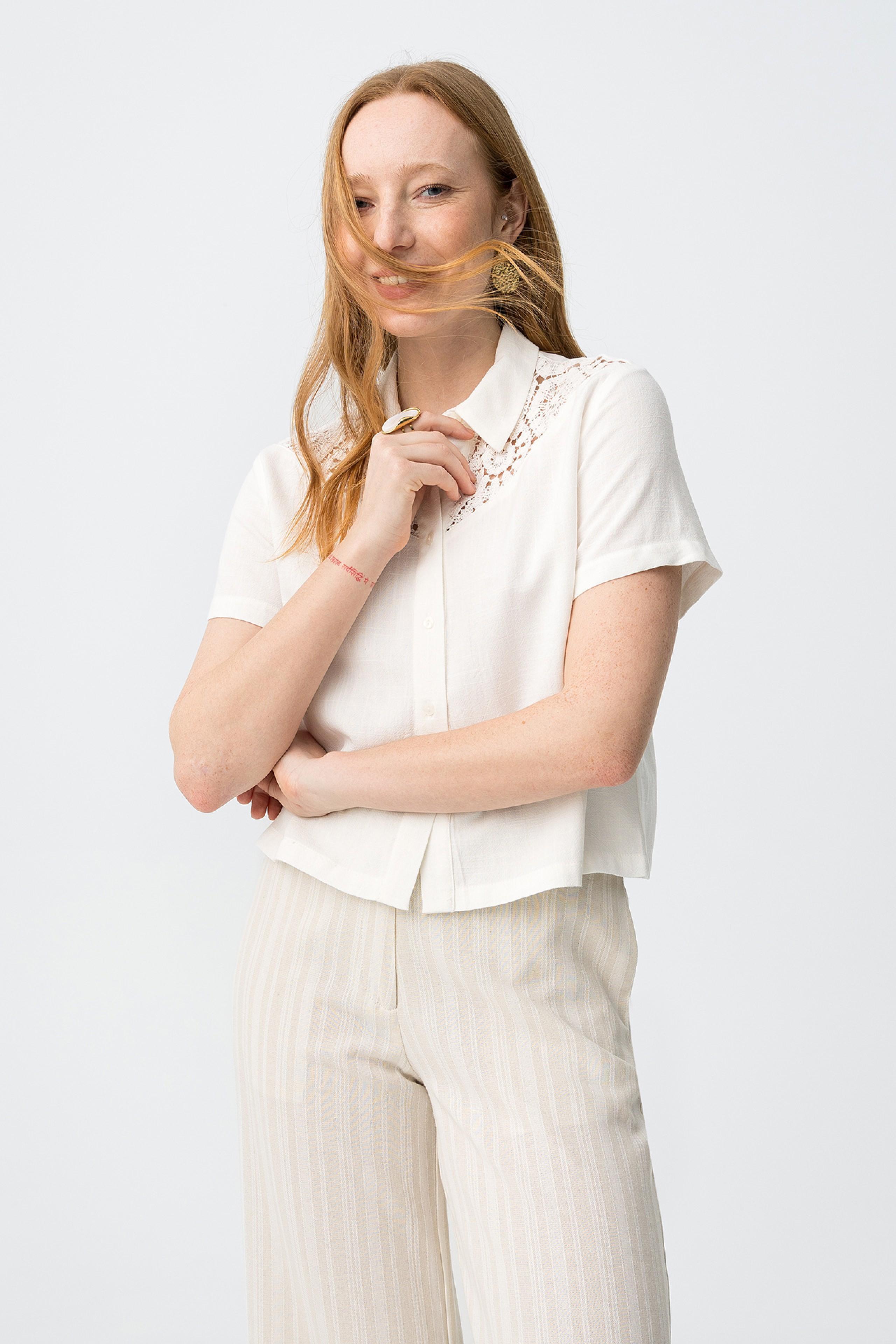 Pantaloni misto lino beige Tiffosi donna