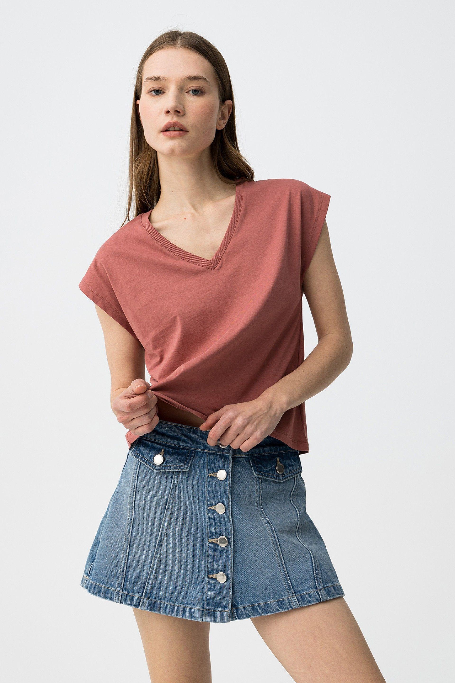 T-shirt scollo V donna Tiffosi