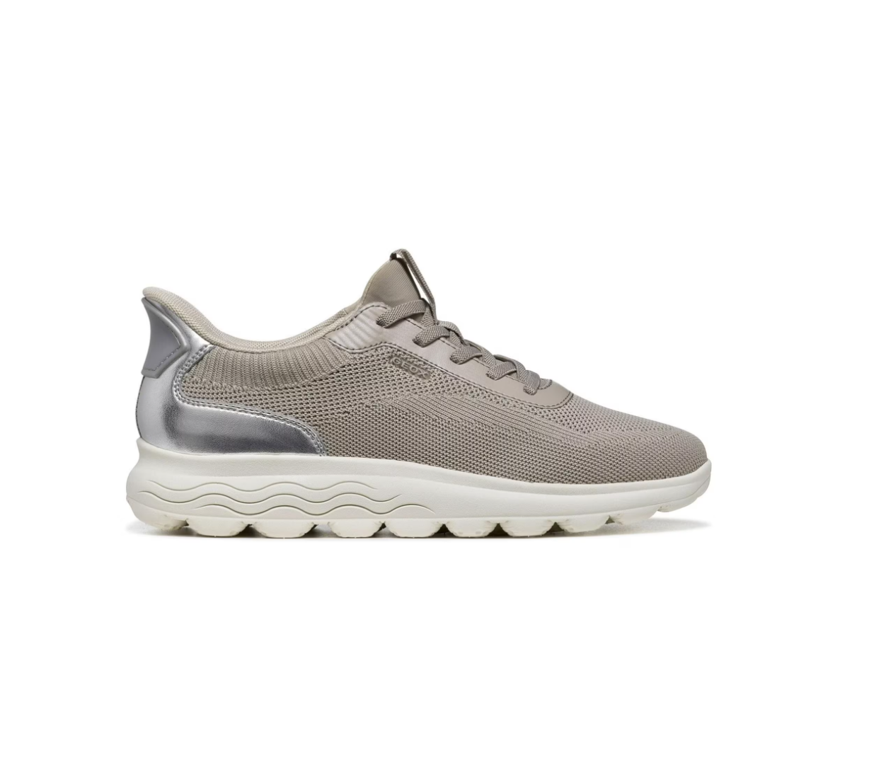Sneakers donna GEOX Spherica Plus grigie laterali traspiranti suola bianca
