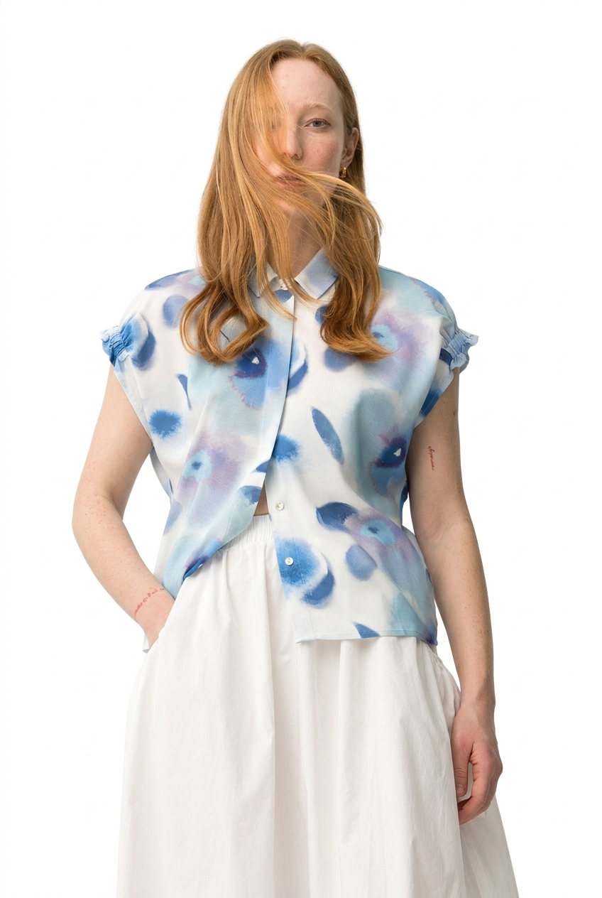 Camicia mezza manica in viscosa Tiffosi donna