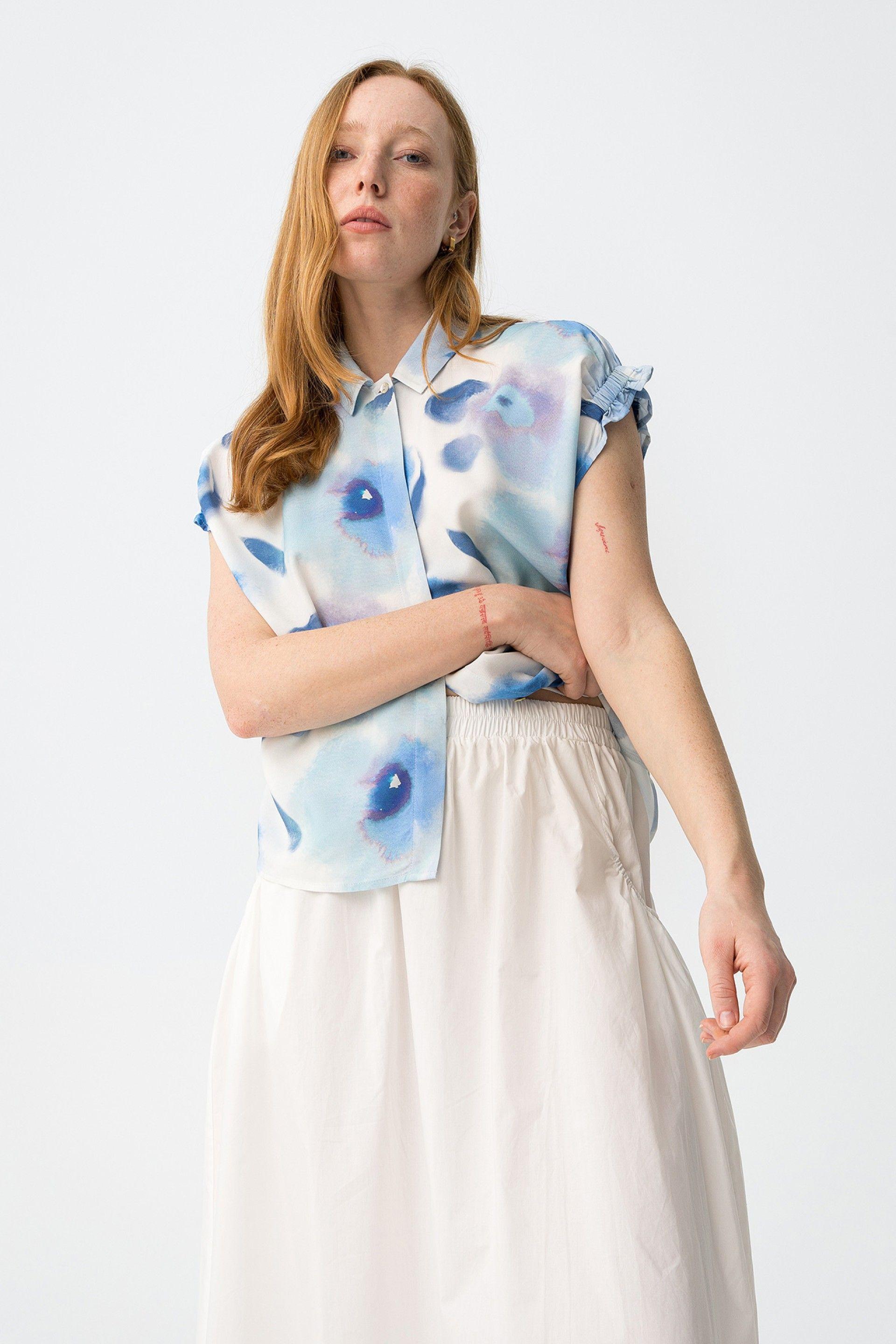 Camicia mezza manica in viscosa Tiffosi donna