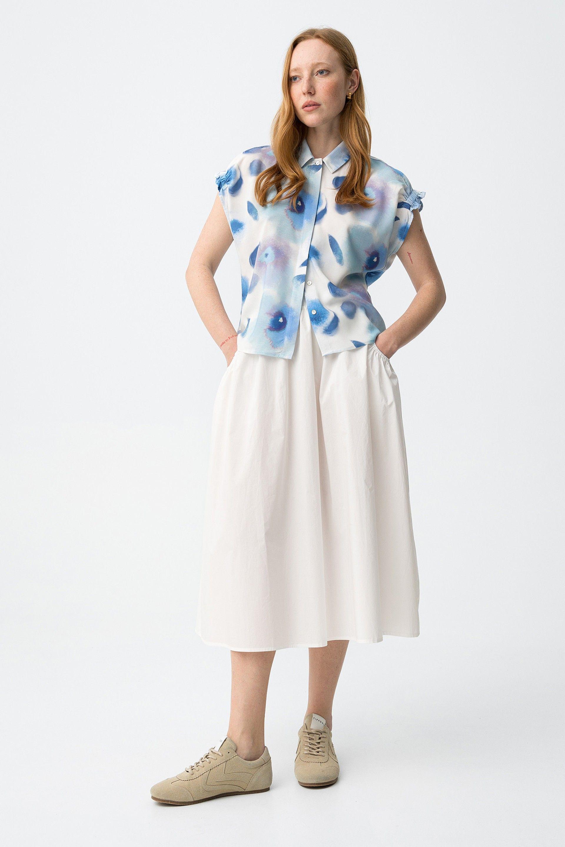 Camicia mezza manica in viscosa Tiffosi donna