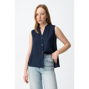 Camicia senza maniche da donna  blu