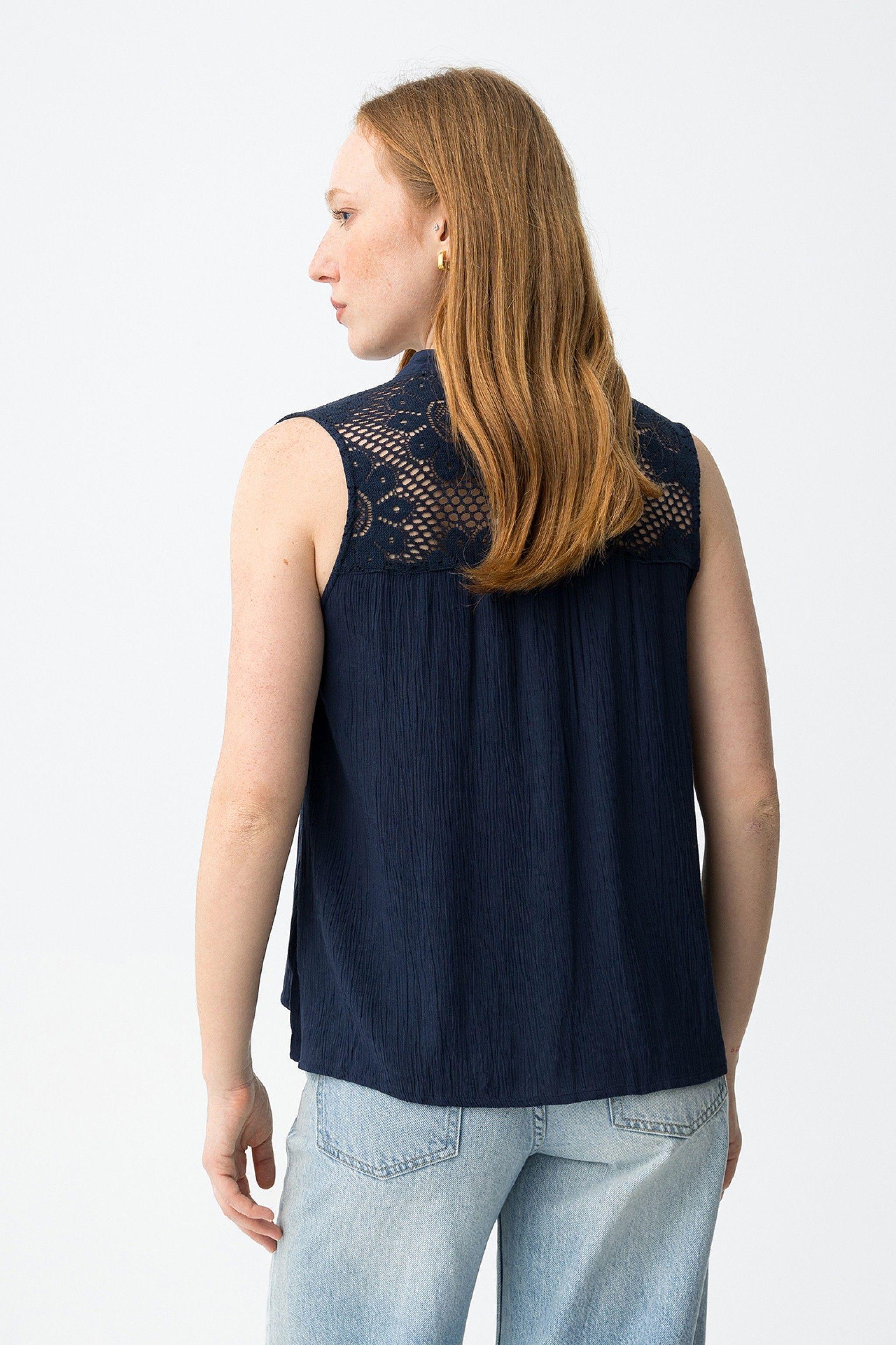 Camicia senza maniche da donna Tiffosi blu