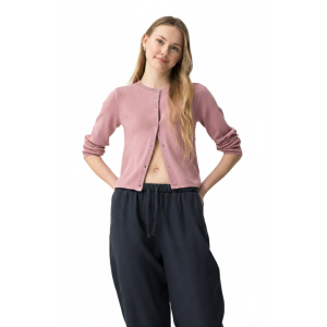 Cardigan rosa con bottoni  donna