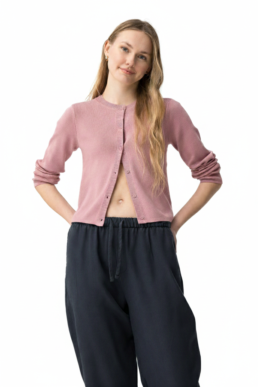 Cardigan rosa con bottoni Tiffosi donna