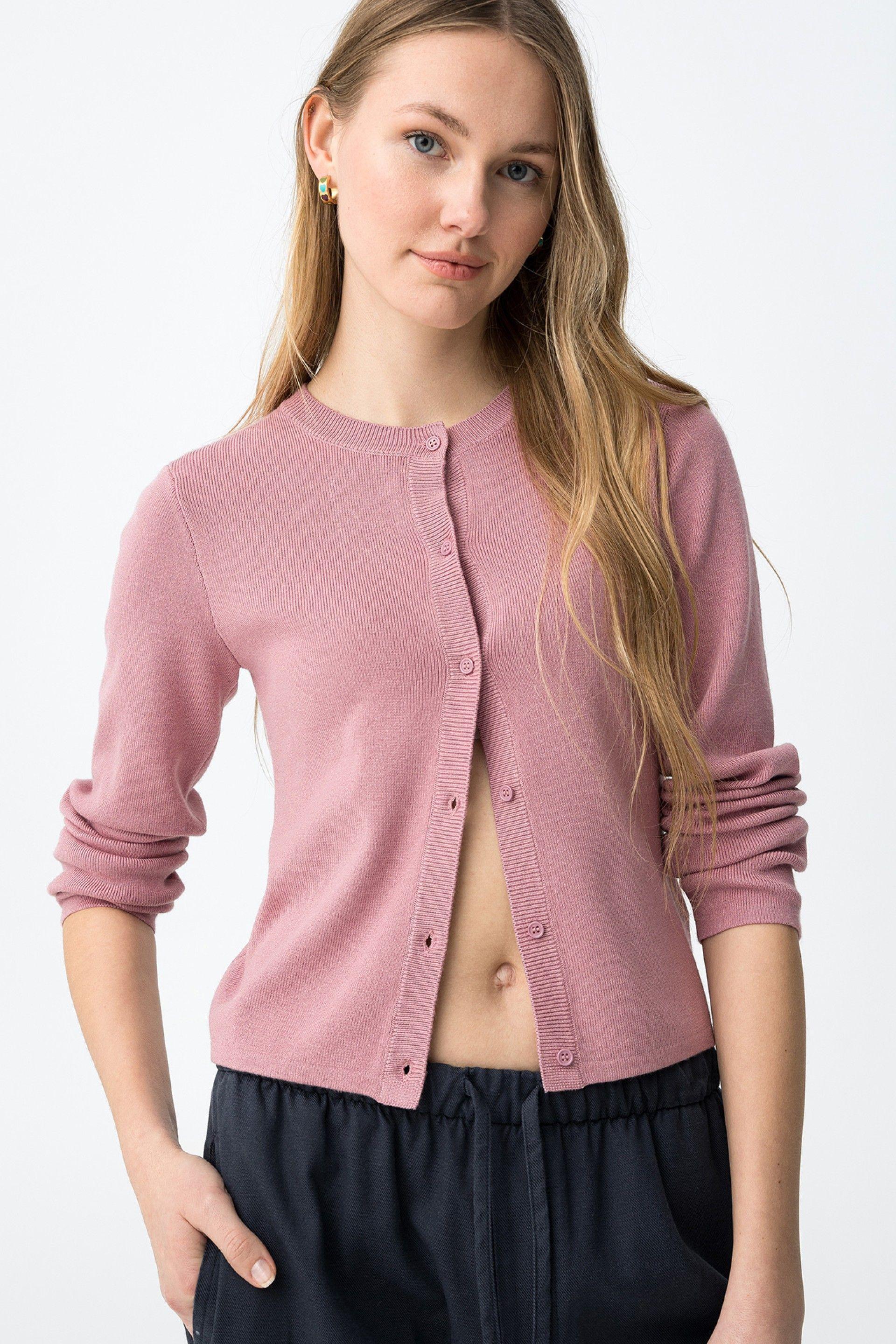 Cardigan rosa con bottoni Tiffosi donna