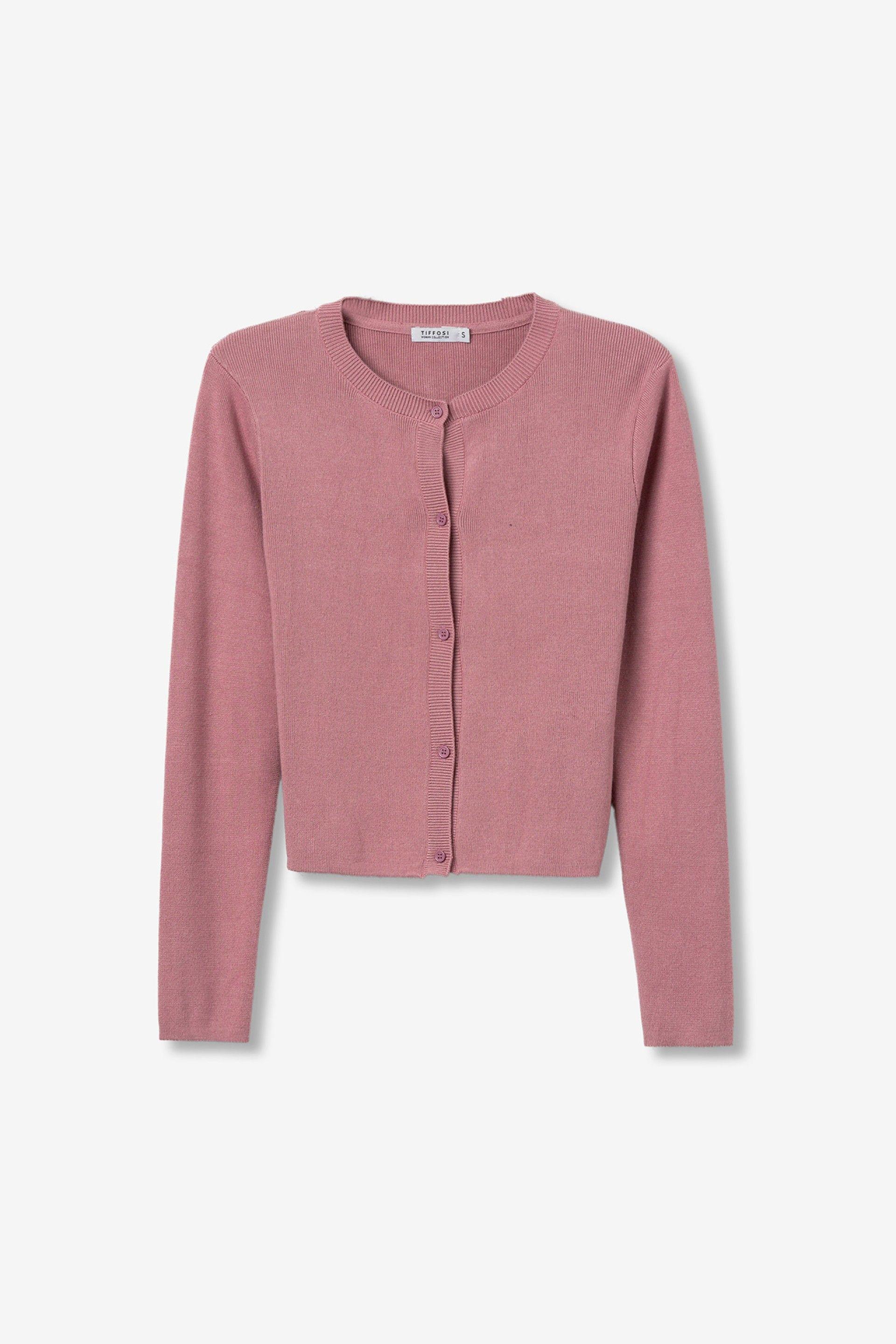 Cardigan rosa con bottoni Tiffosi donna
