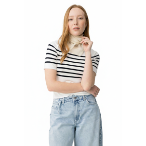 T-shirt donna in viscosa a righe