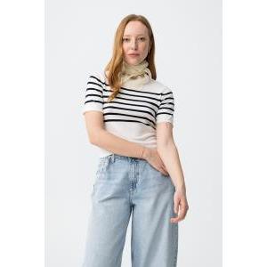 T-shirt donna in viscosa a righe