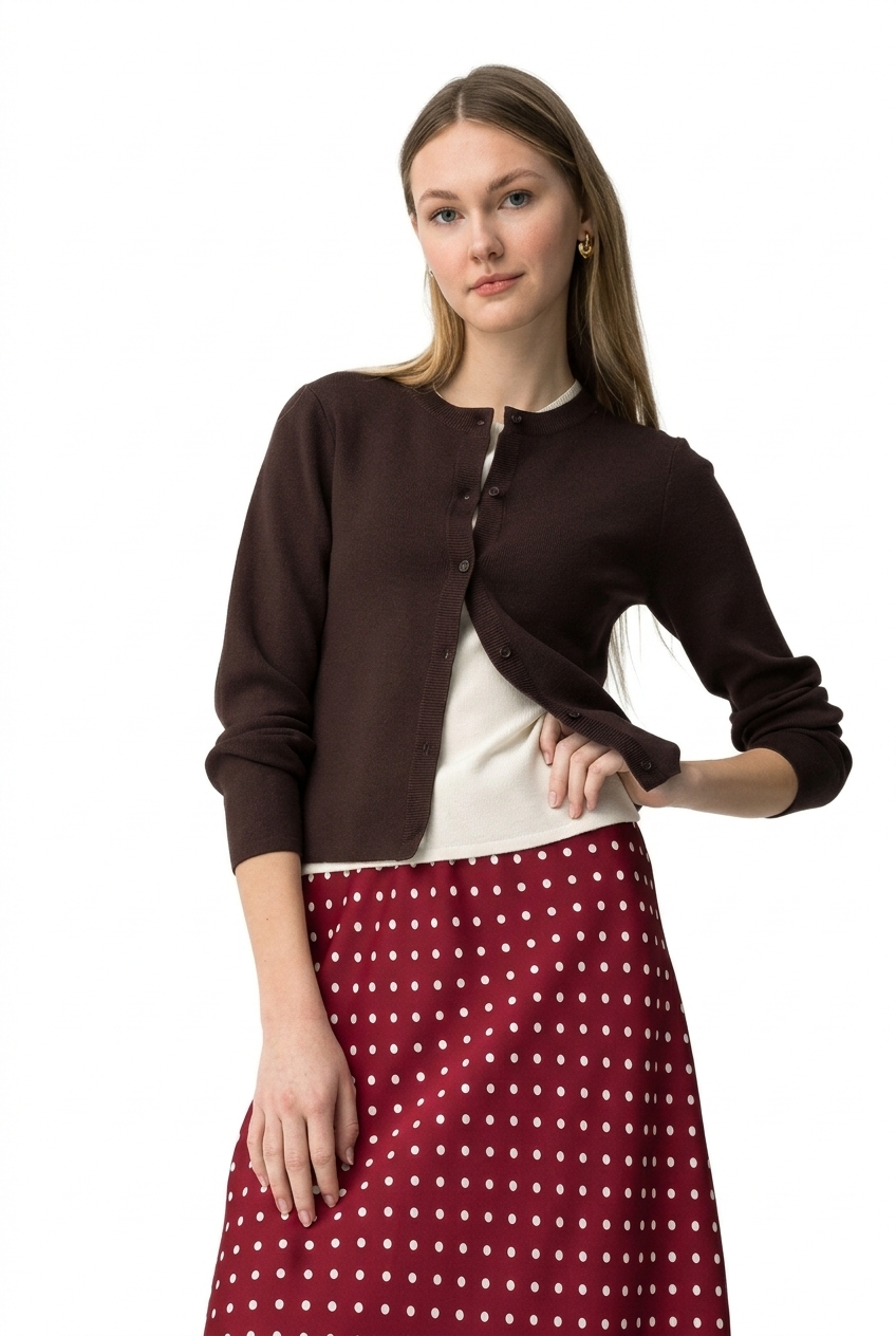 Cardigan marrone con bottoni Tiffosi donna