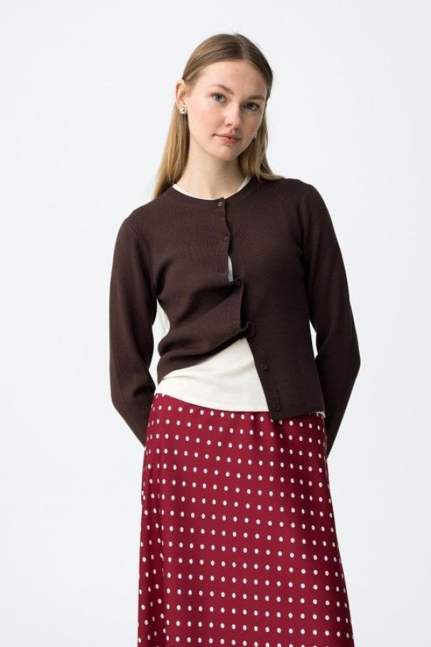 Cardigan marrone con bottoni Tiffosi donna