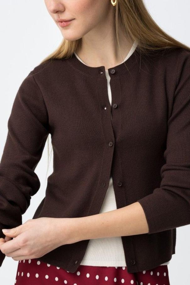 Cardigan marrone con bottoni Tiffosi donna