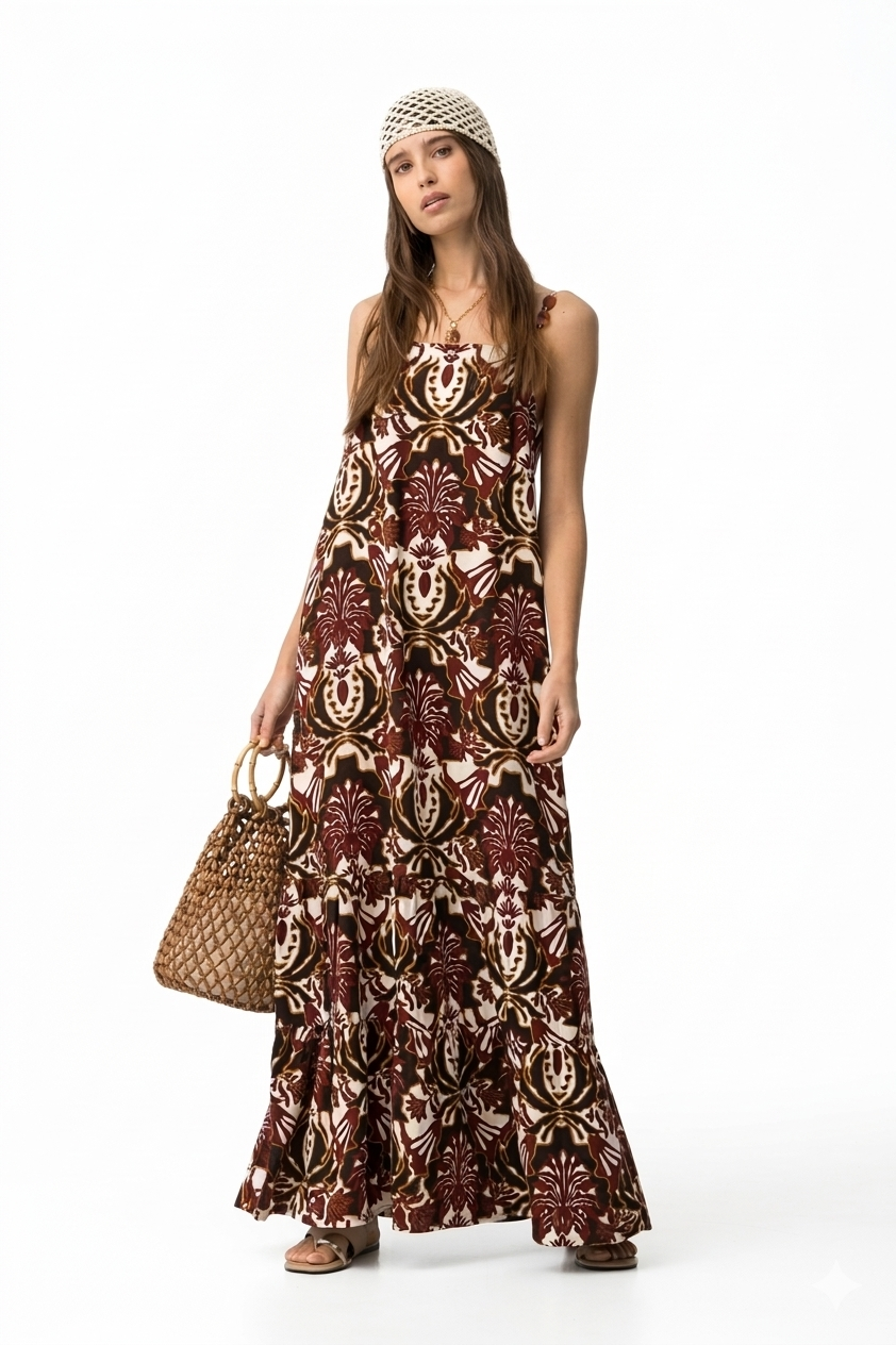 Abito lungo in misto lino Tiffosi donna