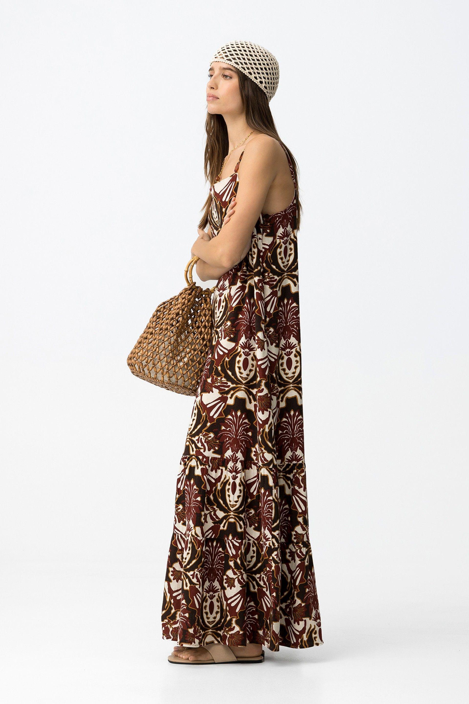 Abito lungo in misto lino Tiffosi donna