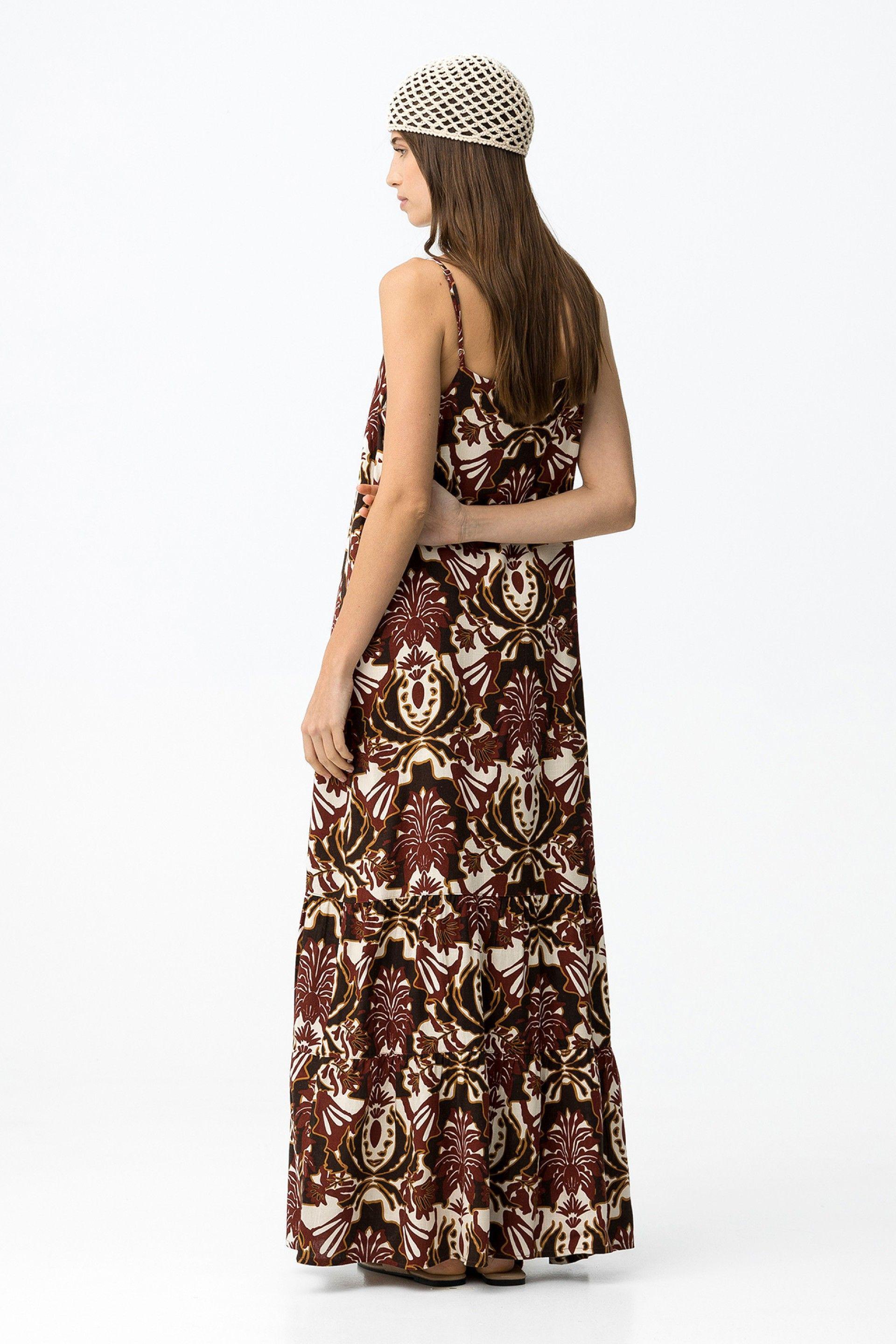 Abito lungo in misto lino Tiffosi donna