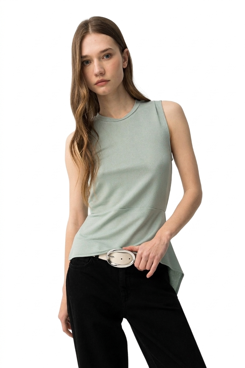 Top verde asimmetrico Tiffosi donna