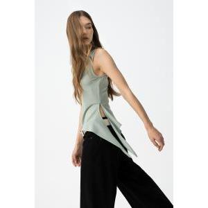 Top verde asimmetrico  donna