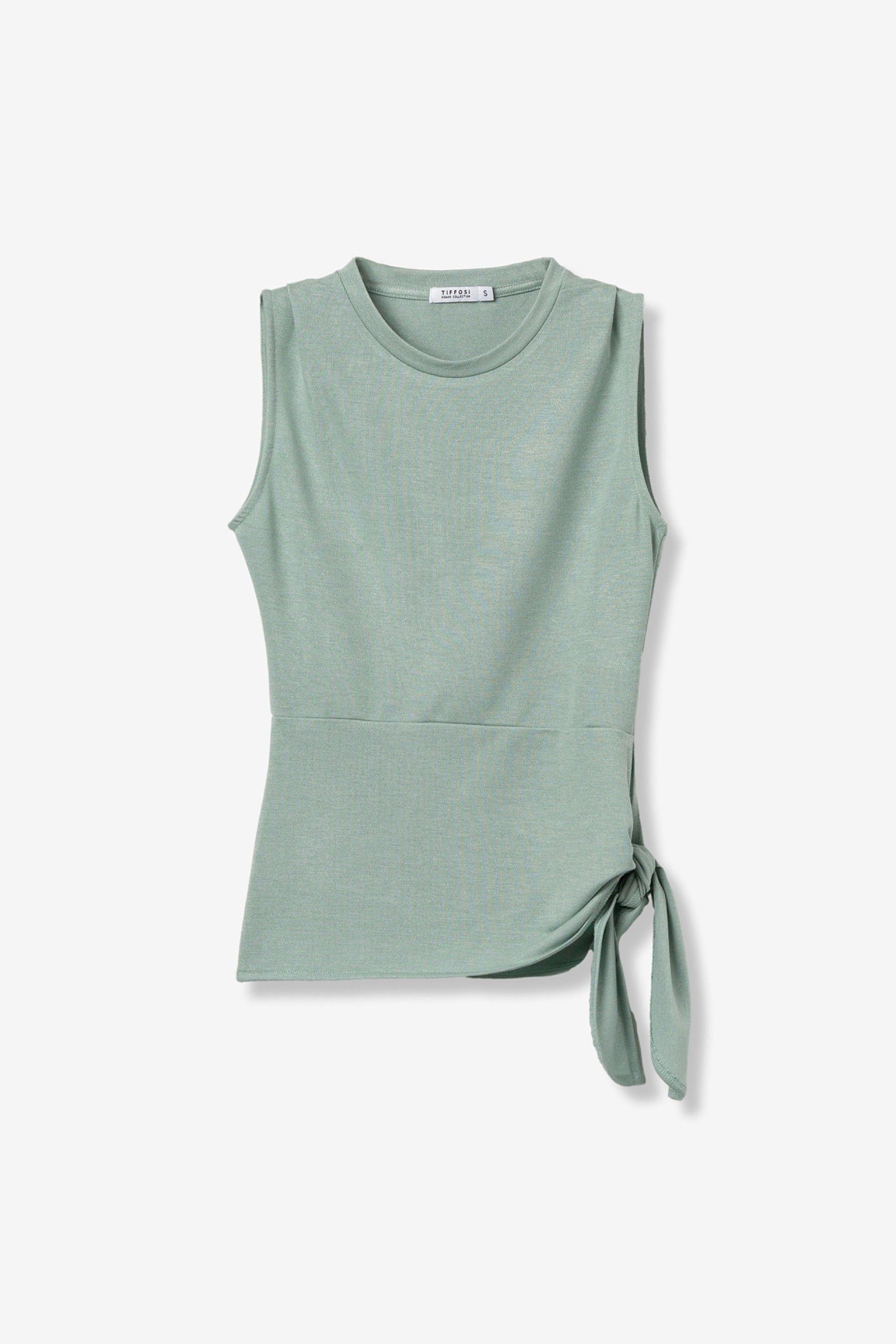 Top verde asimmetrico Tiffosi donna