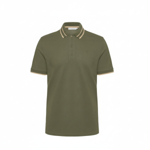 Polo uomo  manica corta cotone verde militare
