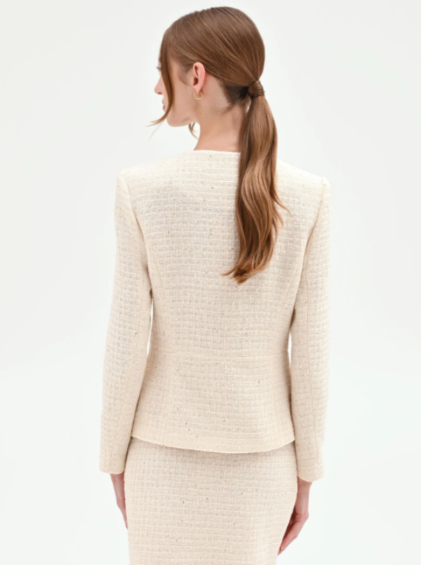 Giacca bloucu00e9 beige con fiore Rinascimento donna