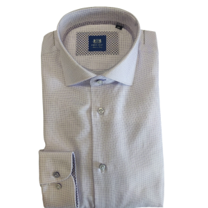 Camicia slim francese puntinata lilla