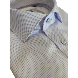 Camicia slim francese puntinata lilla