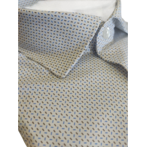 Camicia no stiro microfantasia  beige