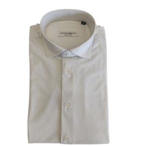 Camicia no stiro microfantasia poly blu