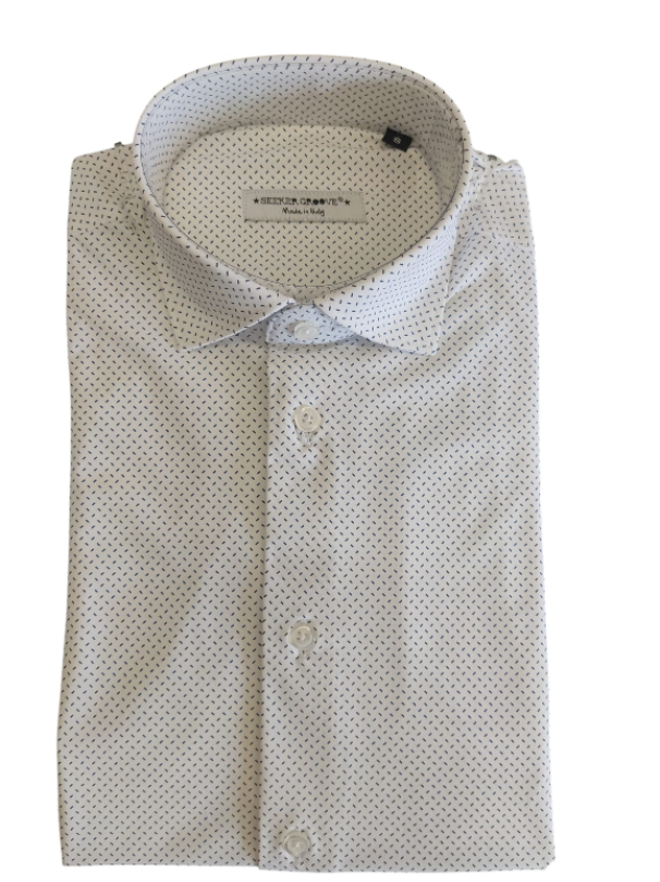 free man camicia no stiro microfantasia poly blu - foto 1