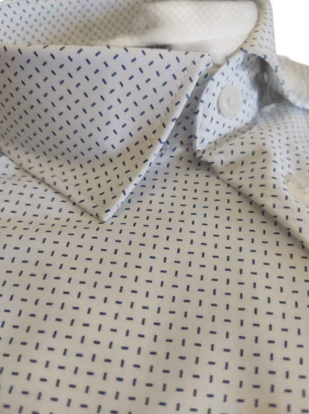 free man camicia no stiro microfantasia poly blu - foto 2