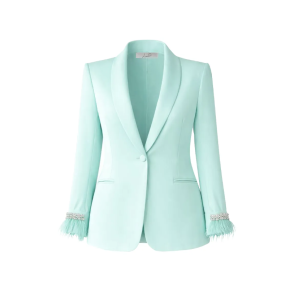 Tailleur acquamarina con pantalone lizalù