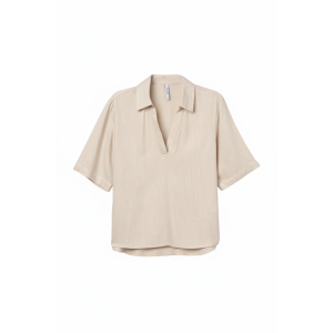 Blusa donna in viscosa beige
